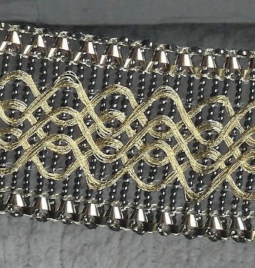 Beads Paillettenband Goudbrokaat 4cm Breed